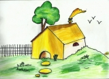 My Home – Simple House Drawing for Kids